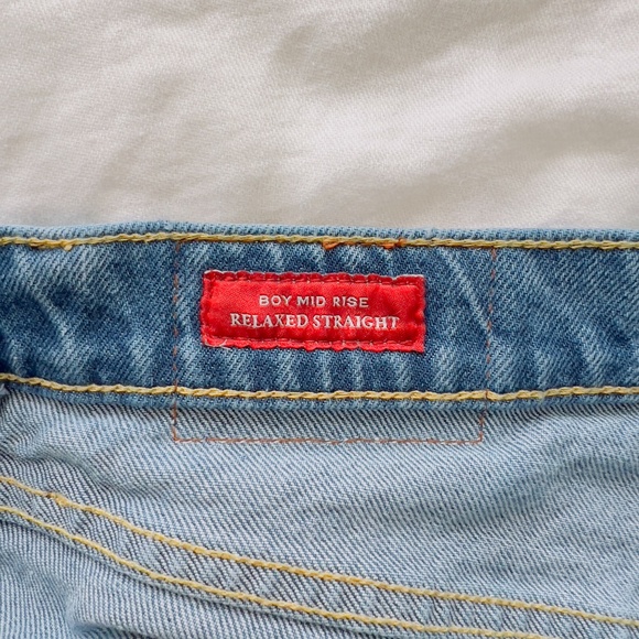 Lucky Brand Patchwork Jeans Size 27 Boy Mid Rise Relaxed Straight Boyfriend - Picture 12 of 16